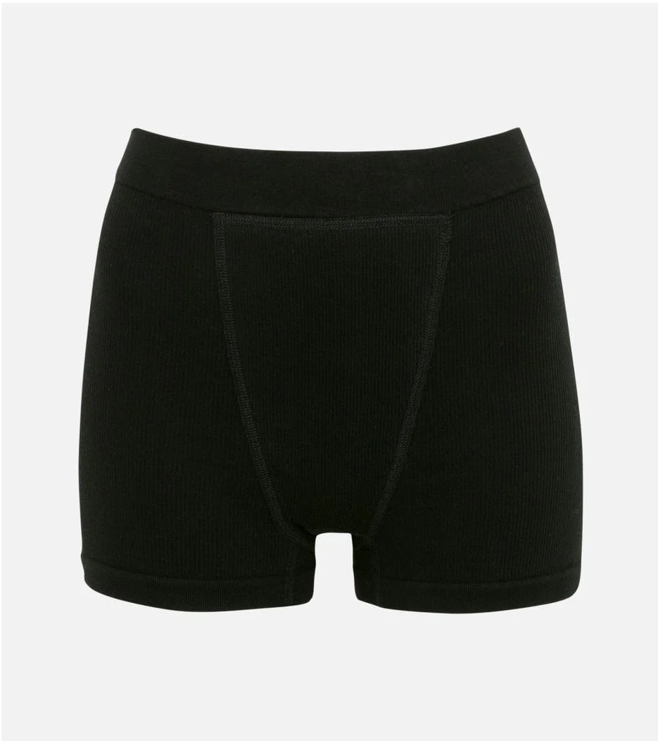 Nahtlose Ripp-Boxer Short - Schwarz - Image 4